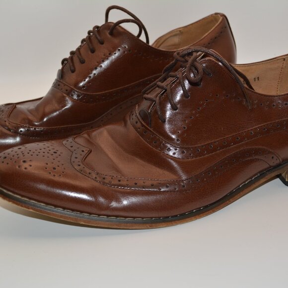 Masimo Men's Wingtip Brown Dress Shoes, Sz 11 - Picture 2 of 5